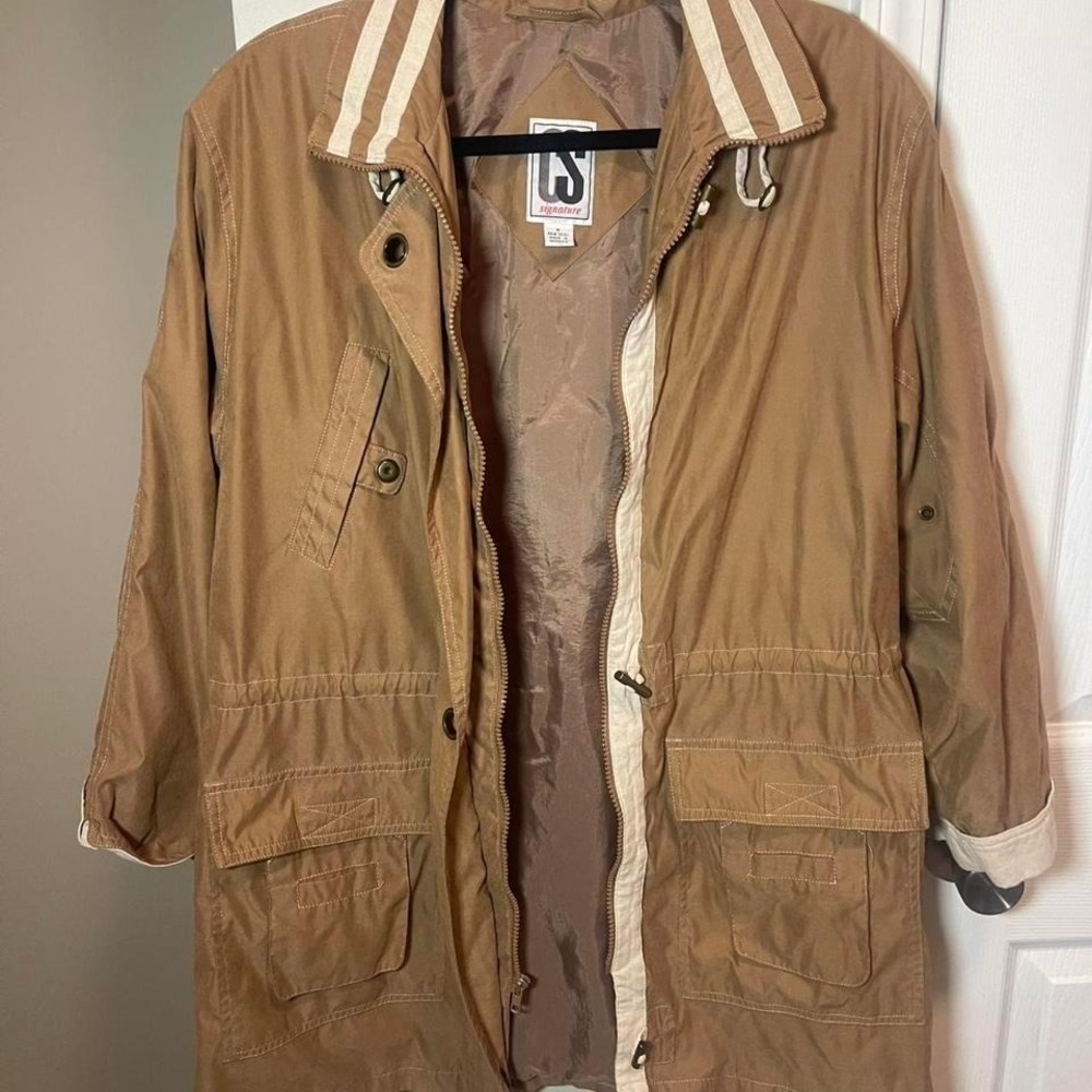 GS Signature Parka Jacket Women Medium Tan Utility Safari